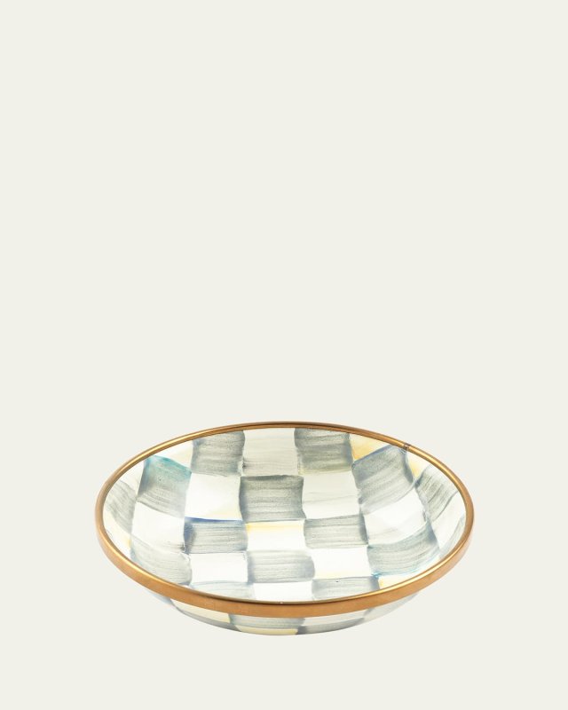 Sterling Check Enamel Dipping Bowl